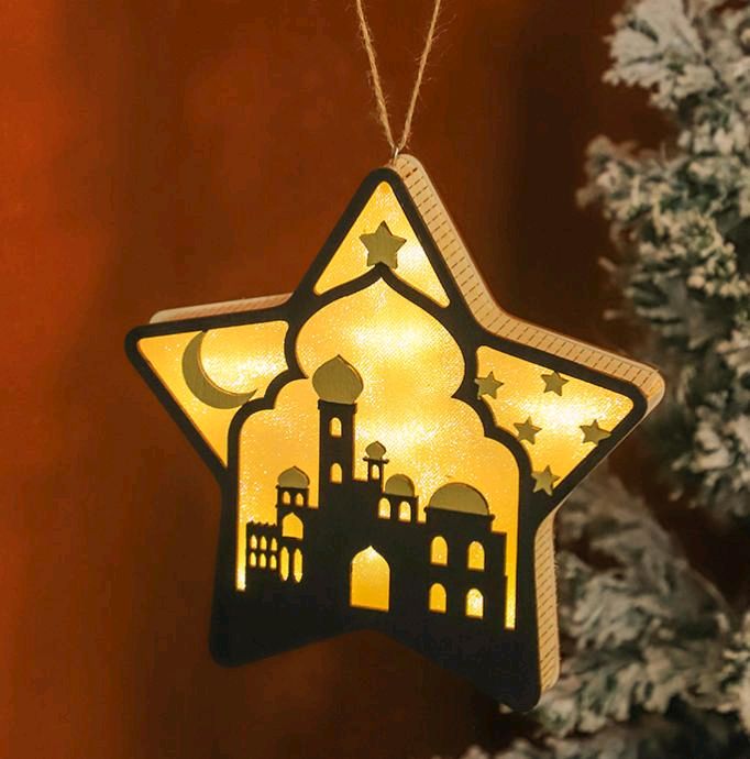 18cm LED Light up Star Shaped Mosque hanging or table ornament
