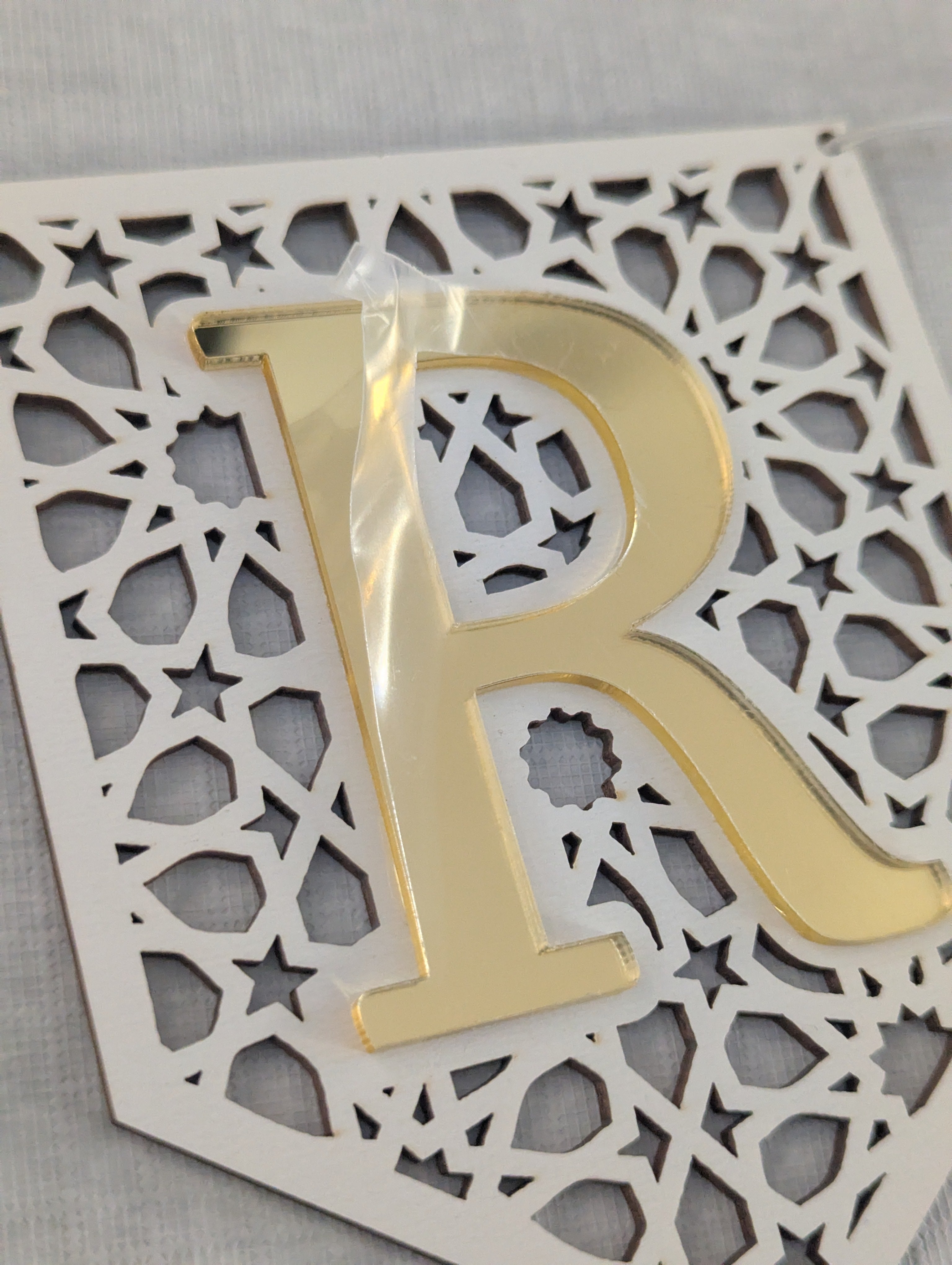 Set of 3 Ramadan Mubarak Eid Flag DIY Banners Acrylic and wooden Decoration