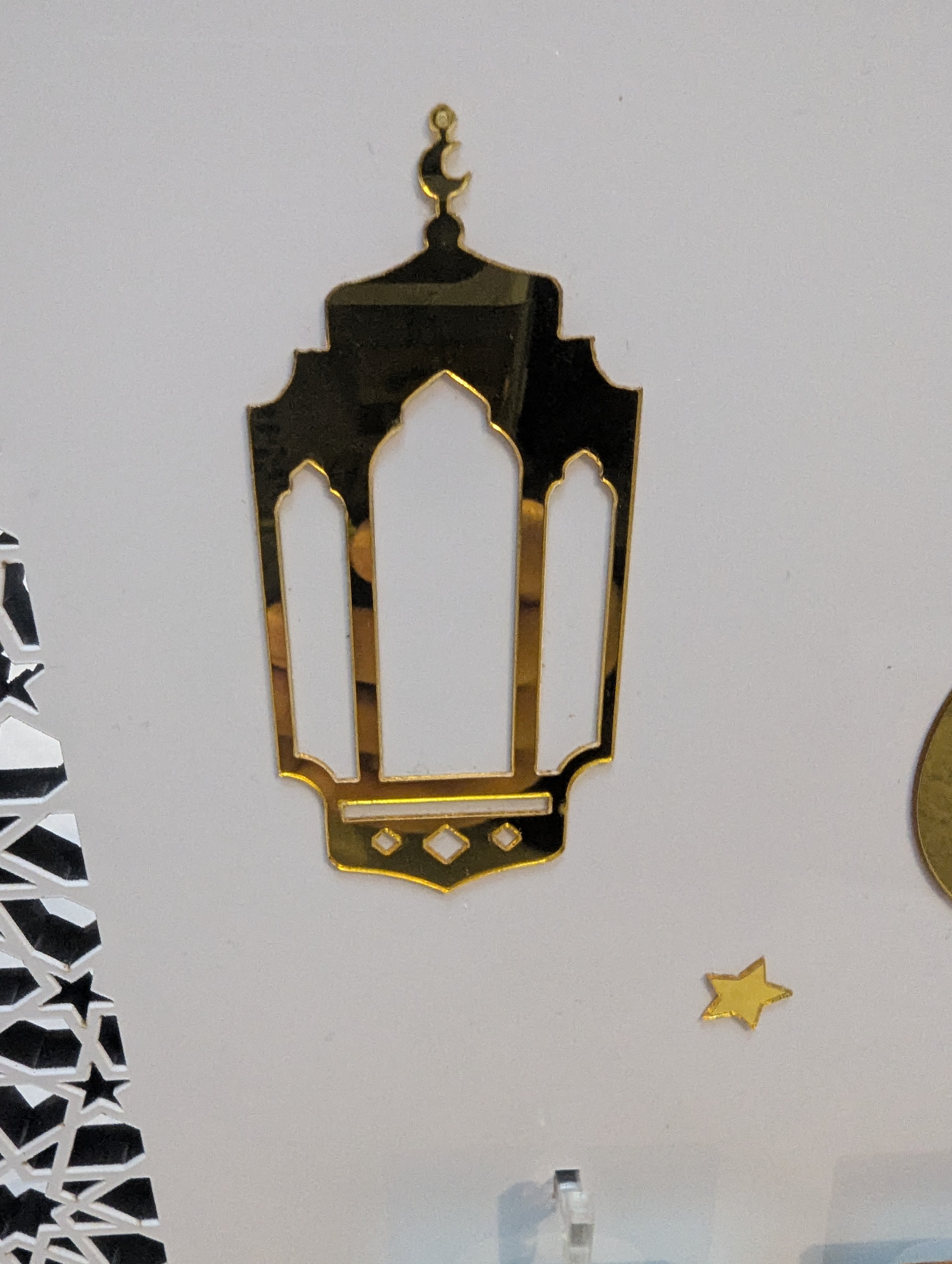 Large 30cm Luxury Ramadan Stand White and Gold