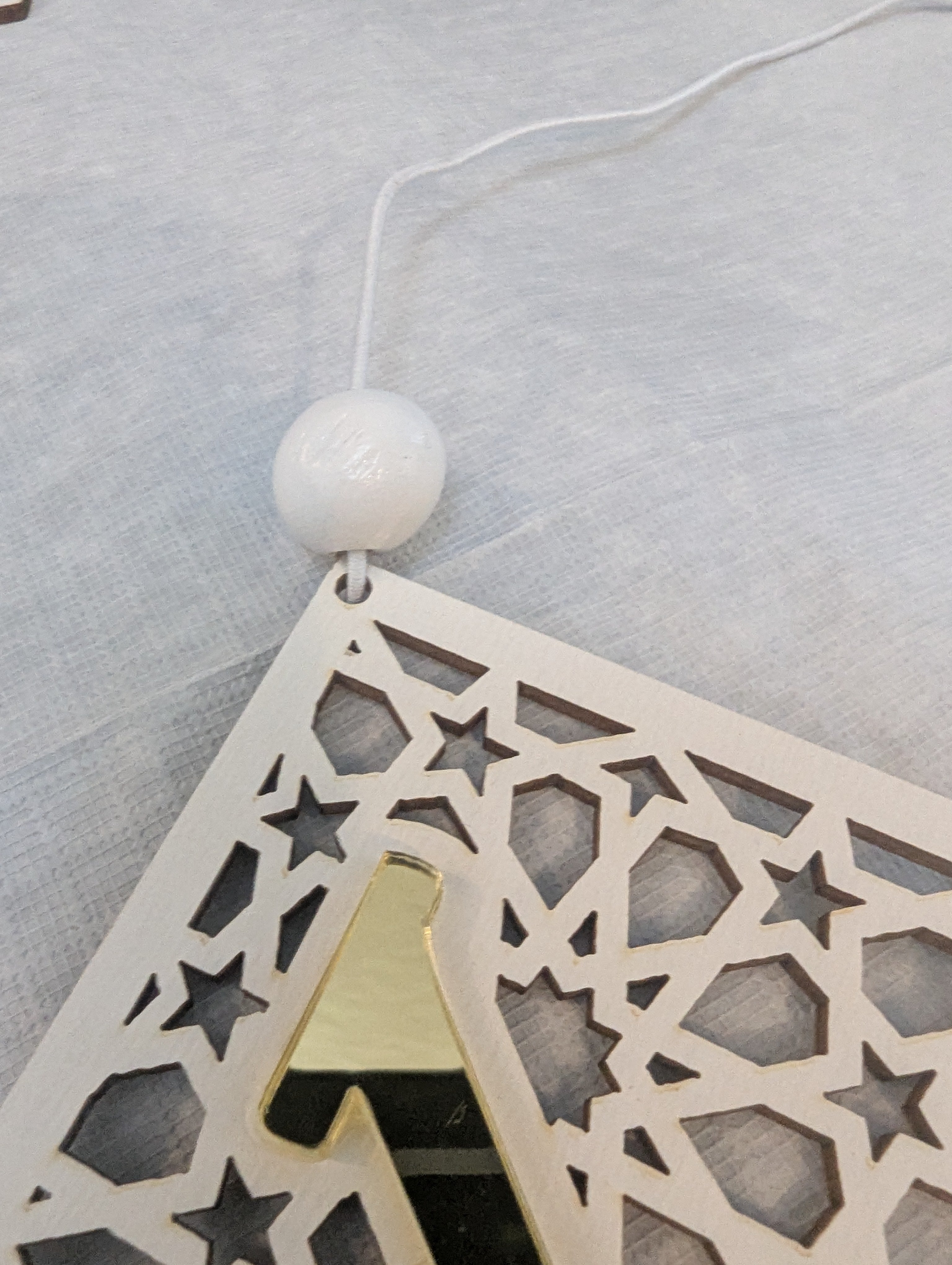 Set of 3 Ramadan Mubarak Eid Flag DIY Banners Acrylic and wooden Decoration