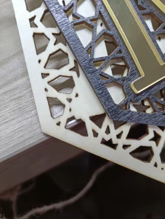 Set of 3 Ramadan Mubarak Eid Flag DIY Banners Acrylic and wooden Decoration