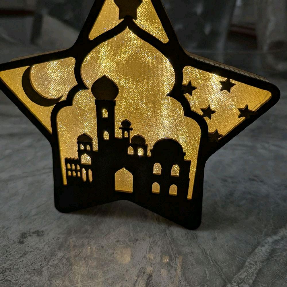 18cm LED Light up Star Shaped Mosque hanging or table ornament