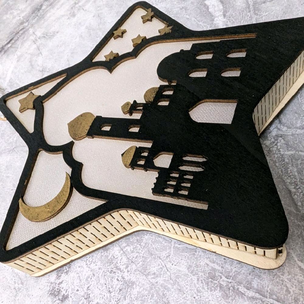 18cm LED Light up Star Shaped Mosque hanging or table ornament