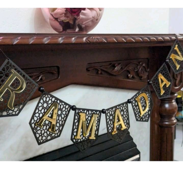 Ramadan Flag DIY Banner Acrylic and wooden Decoration