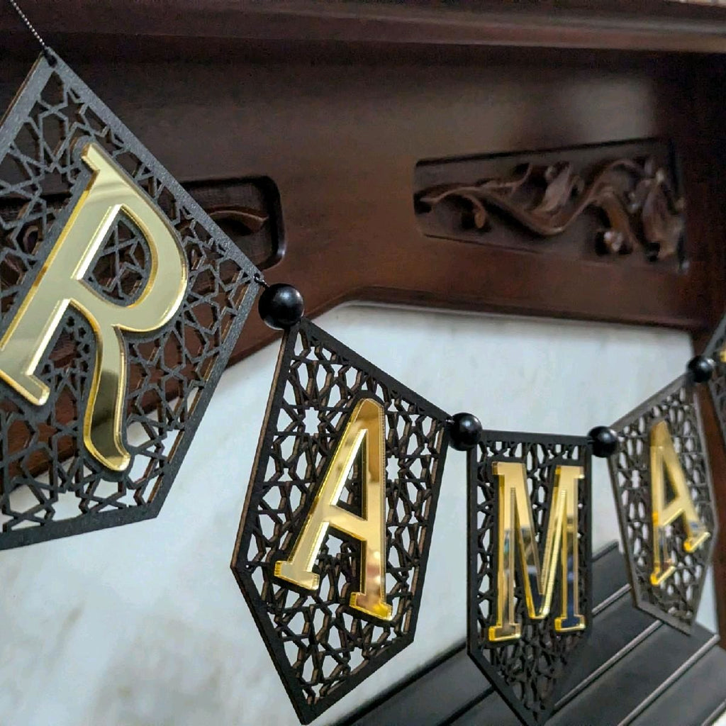 Ramadan Flag DIY Banner Acrylic and wooden Decoration