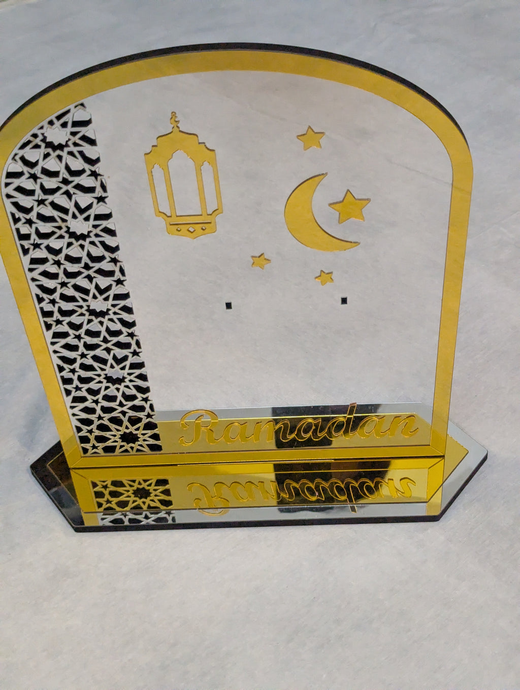 Large 30cm Luxury Ramadan Stand Gold and Silver
